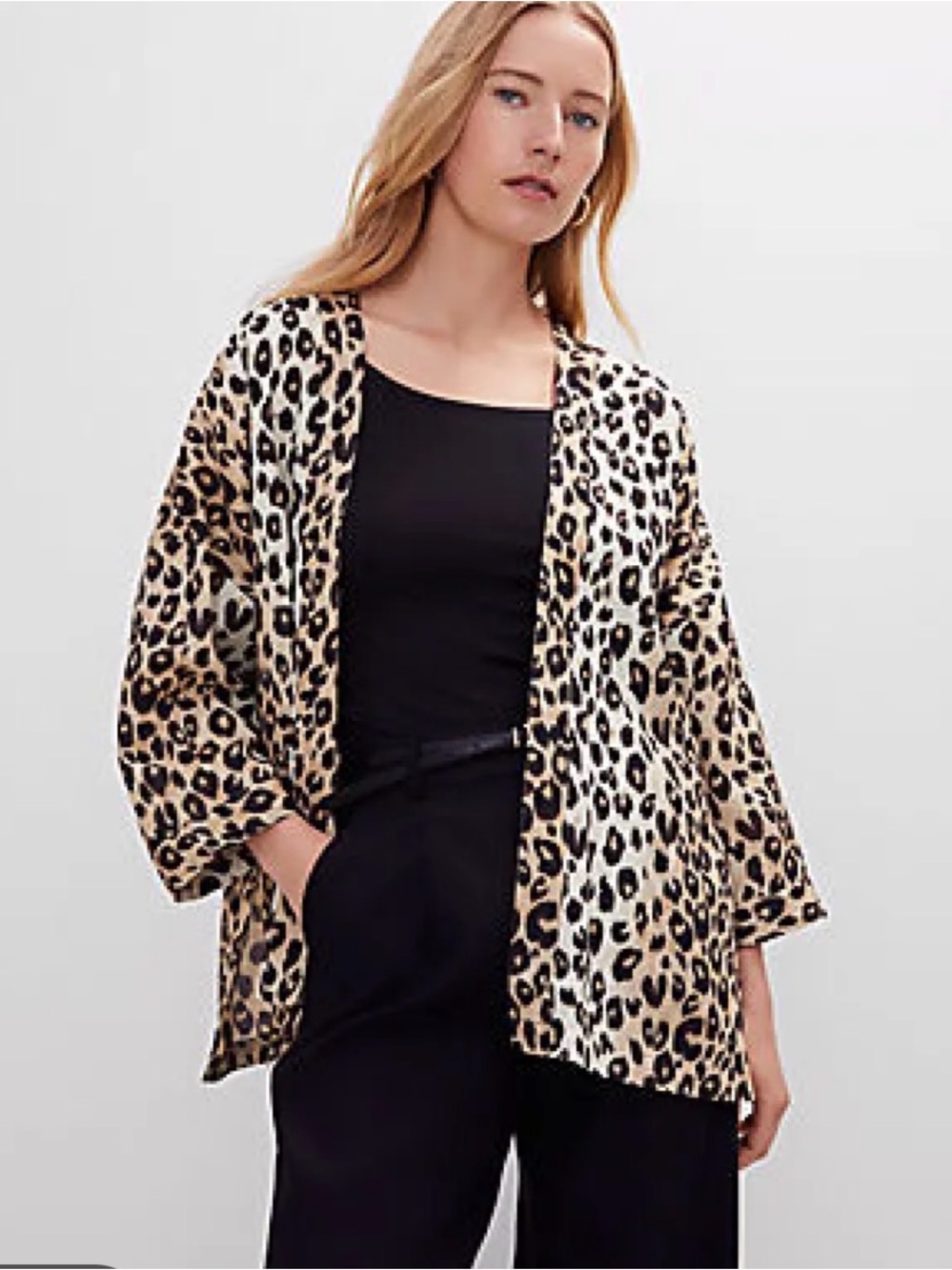 Ann Taylor Animal Print Kimono Size M/L